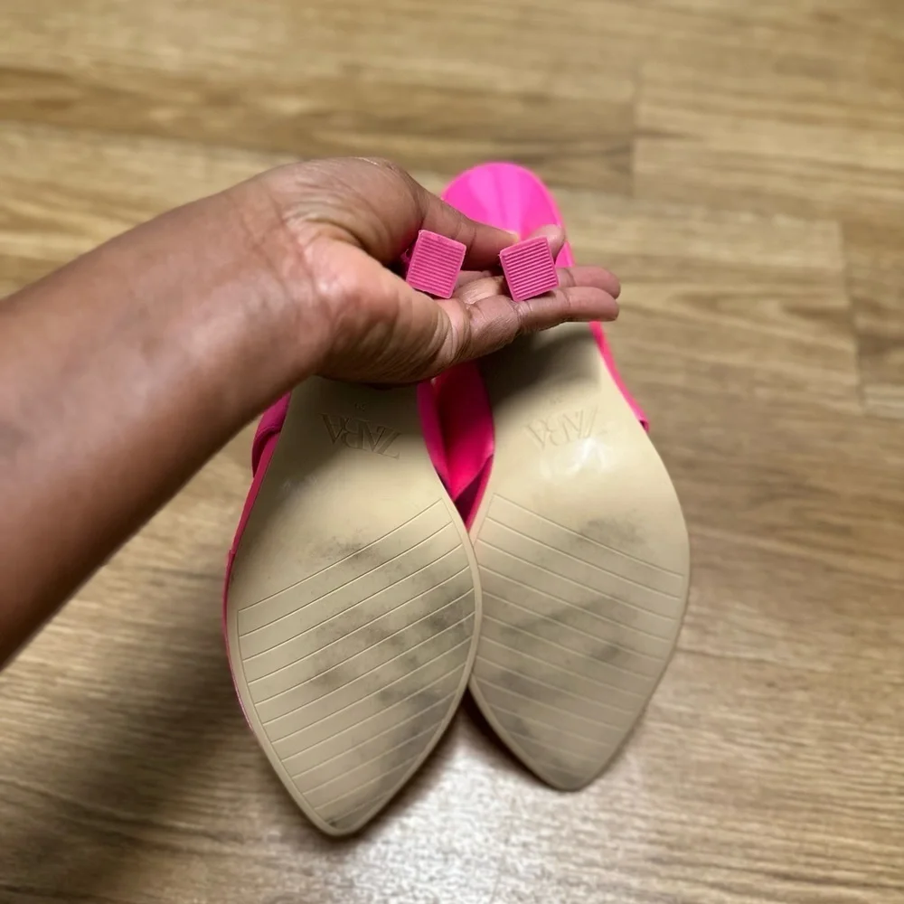 Zara pink pointed toe sandals - Picture 8 of 13